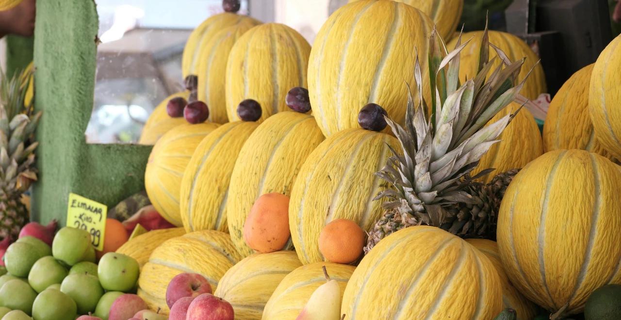 Variété de fruits et légumes biologiques frais dans un panier en osier